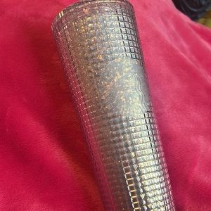 Starbucks Silver Glitter Grid Tumbler